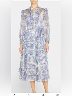 Zimmermann | Dresses | Zimmermann Illustration Asymmetric Ruched  Stretchmesh Midi Dress | Poshmark